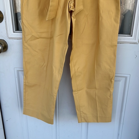 Ann Taylor Petite Mustard Belted Pocketed Pants, 4P - Picture 5 of 11